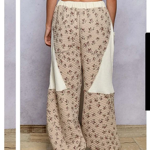 POL Quilted Tan Floral Pants - Picture 3 of 8
